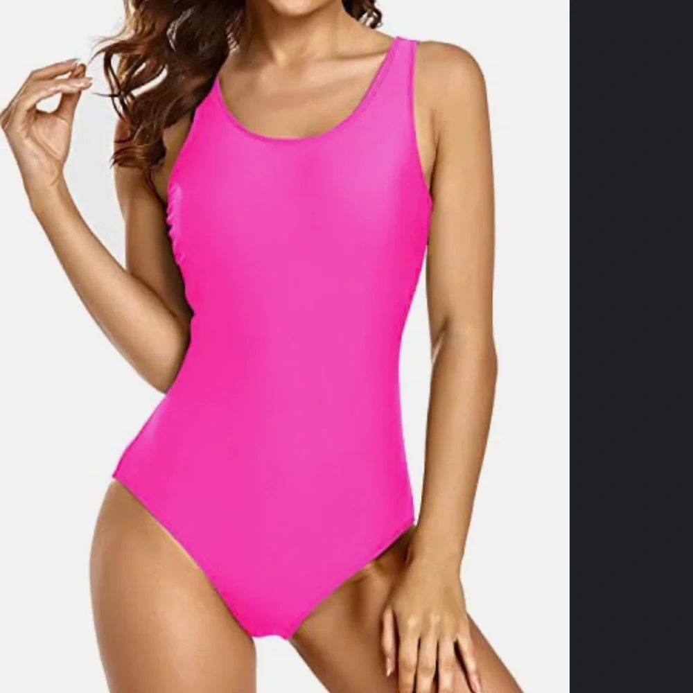 Hot Pink Barbie One Piece Bathing Suit - Picture 1 of 6